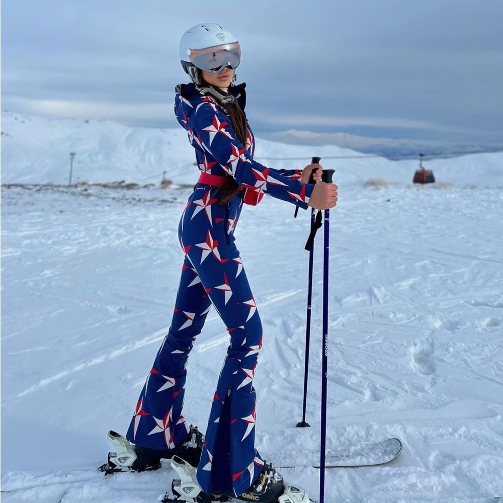 Perfect Moment Blue and Red Star Ski Jacket